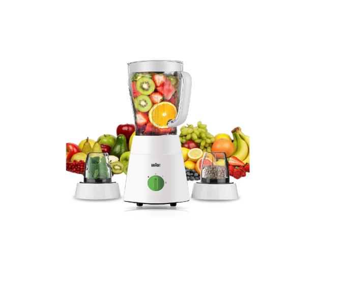Braun Blender 500W 1.75L Blender Jug + 2 Mills - JB0123WH