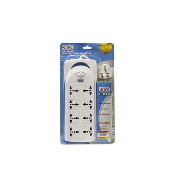 Borl High Grade 8 Ways Heavy Duty Extension Cable - White