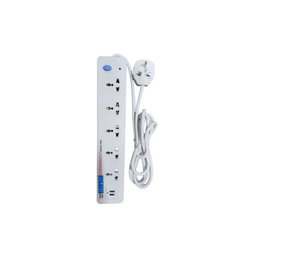 5 Way Heavy Duty USB Extension Cable Socket - White