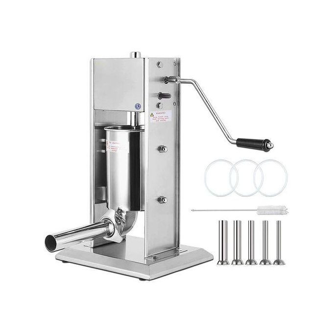 Sausage Filling Machine 3L Stainless Steel Sausage Maker Vertical Manual two Speed - Silver Electro Masters