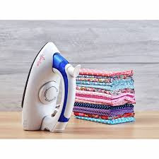 Mini Foldable Travel Steam Flat Iron Box - White,Blue.