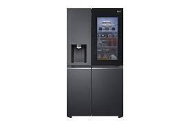 LG Fridge 649 Litres, Side by Side, Smart Inverter Compressor, Shiny Steel, Hygeine Fresh Water Dispenser with UV Protection, Knock Knock, Black GC-X257CQES