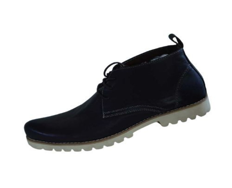 Men's Designer Lace Boots - Black,White
