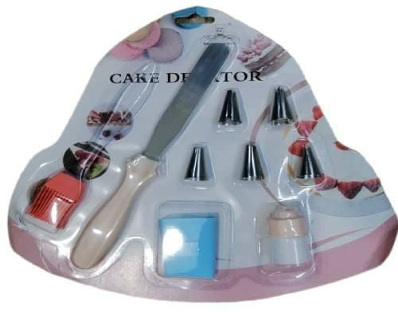 9 Piece Cake Decorating Silicone Spatula Oil Brush Frosting Icing Piping Bag Tips With Steel Nozzles Set