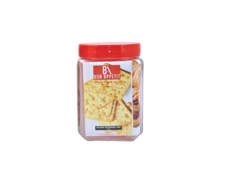 2L Glass Cereal Cookies Storage Jar Container Bottle Tin- Clear Bon Appetit