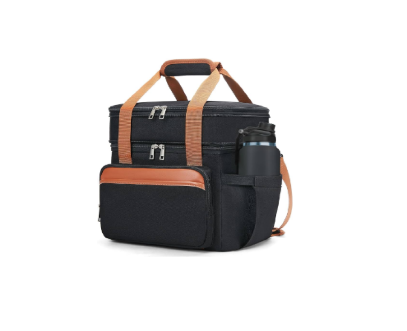 Double Layer Leak-Proof Waterproof Thermal Insulated Lunch Bag Tote Leakage Proof Lunch Cooler Box with Detachable Shoulder Strap Handle Work And Picnic Bag Spacious And Convenient For Men Women Adults - Multicolor