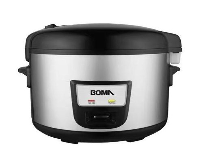12 Litre Stainless Stee Rice Cooker Pot With Steamer Pan- Silver Boma