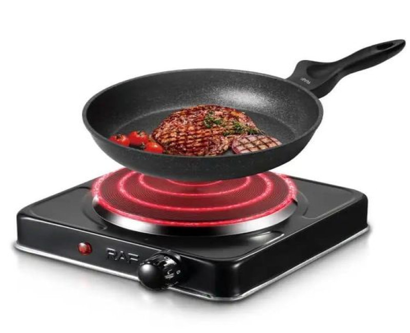 Electric Ceramic Stove 1000 W cooking hot plate with temperature control overheat protection electric cooker- Black