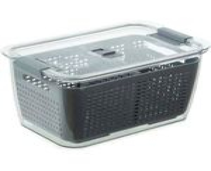 2.72L Refrigerator Organizer Bin Storage Container For Fruits Vegetables, Grey.