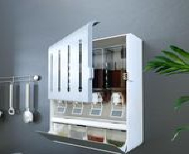 4 Bottle Kitchen Wall Mounted Spice Rack Multi-functional Condiment Storage Box Shelf Supplies Seasoning Vinegar Oil Dispenser Rack