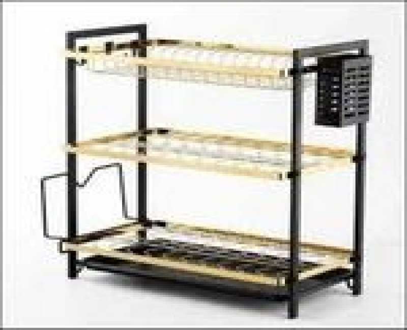 Dish Drying Rack for Kitchen Countertop Saving Space, 3 Tier Kitchen Dish Rack Drainboard Set, Large Capacity Dish Drainer Utensil Holder Cup Holder Cutting Board Holder Set -Gold