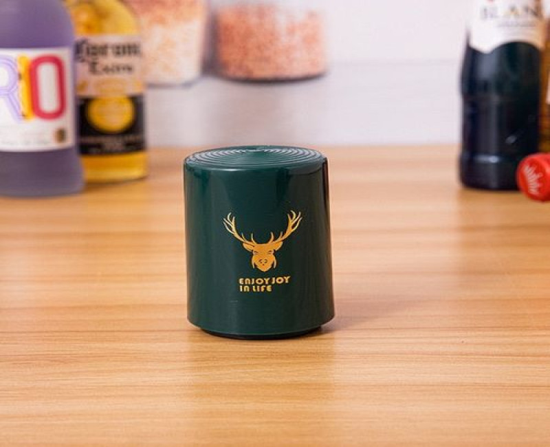 Magnetic Bottle Opener Automatic Press Down & Bounce Lid Corkscrew Tools Portable Bar Gadgets- Green.