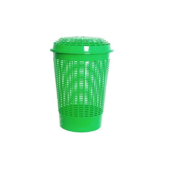 Plastic Laundry Basket With a Lid - Green
