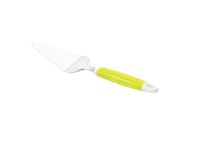 Stainless Steel Cake Server Turner Pie Cake Slicer & Lifter Server Beautiful Design With Soft-Grip Plastic Handle Gifts For Wedding, Anniversary, Engagement, Birthday Party. - Green Royalford