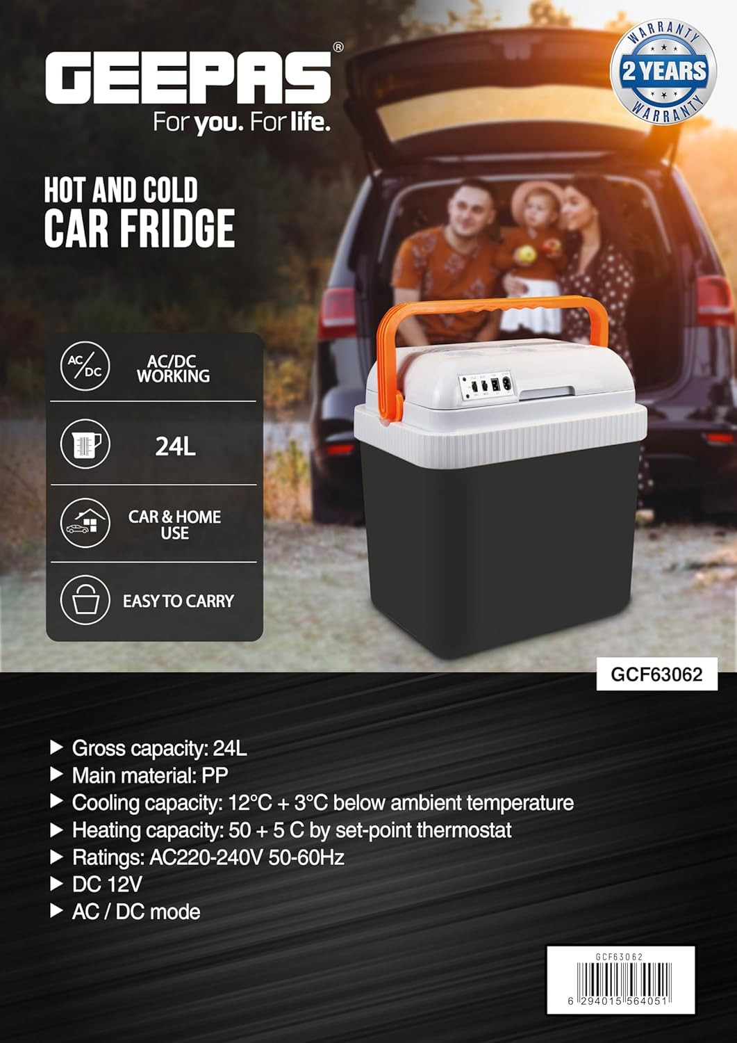 GCF 63032 Hot & cold Car Fridge/24 Lt/AC-DC Small each