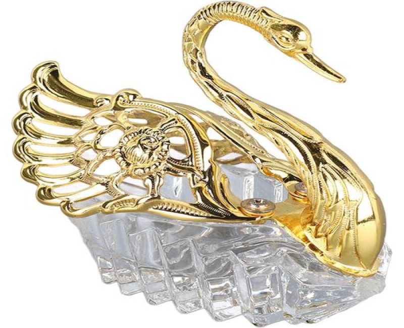 Swan Sugar Storage Jar Condiment Pot Seasoning Cup Golden Condiment Container Swan Sugar Bowl Modern Spice Glass Jar Decorative Pepper Containers for Restaurant Kitchen Pantry And Party -Multicolor