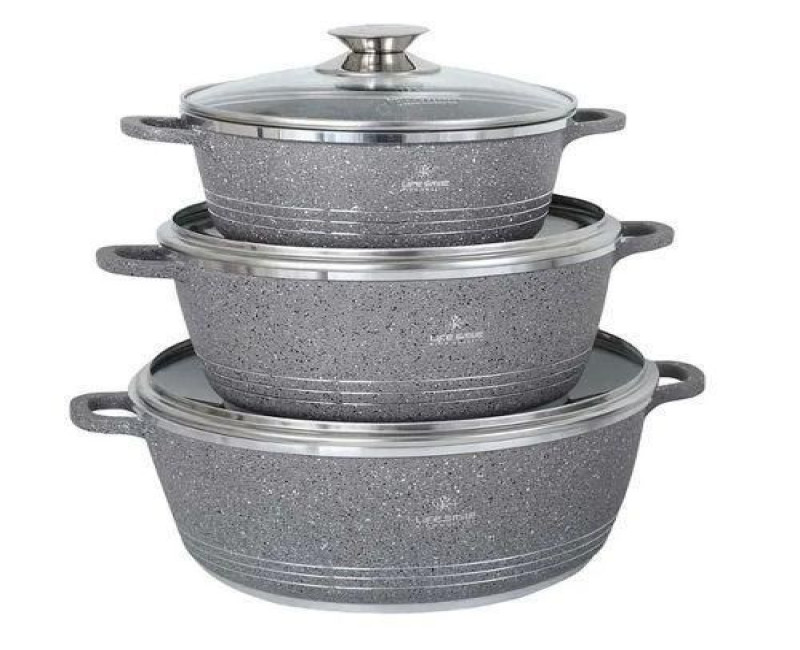 3 Pieces Of Non Stick Serving Saucepans Cookware-Multicolor Life Smile