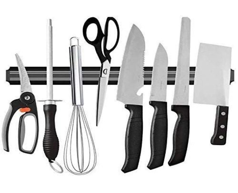 38Cm Wall Mount Professional Magnetic Knife Rack Holder Megnet - Black