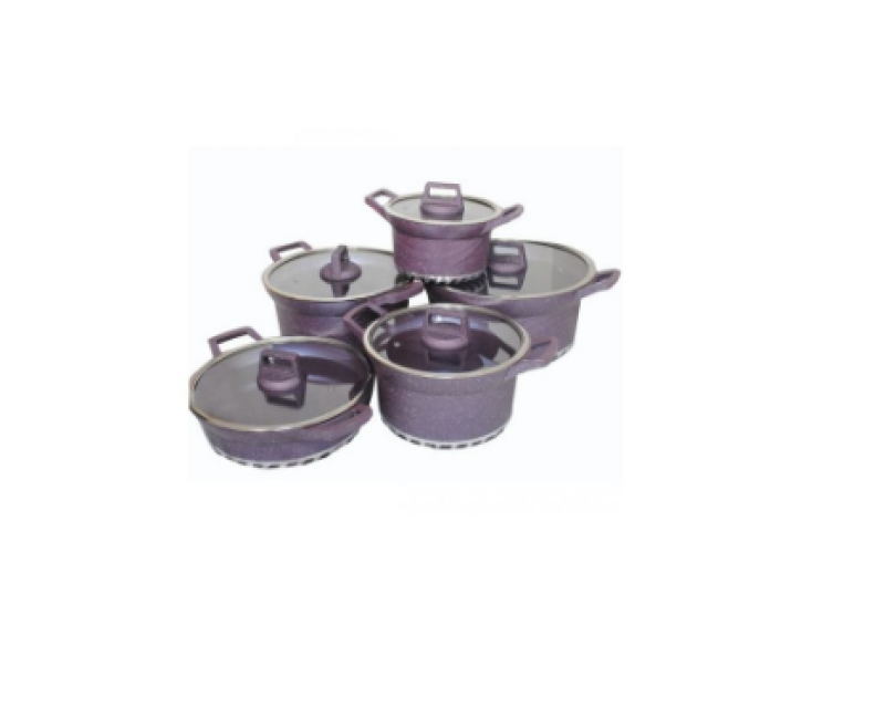 10 Piece Non-Stick Serving Dishes Saucepans Cookware - Multi-colours. Dissini Italy