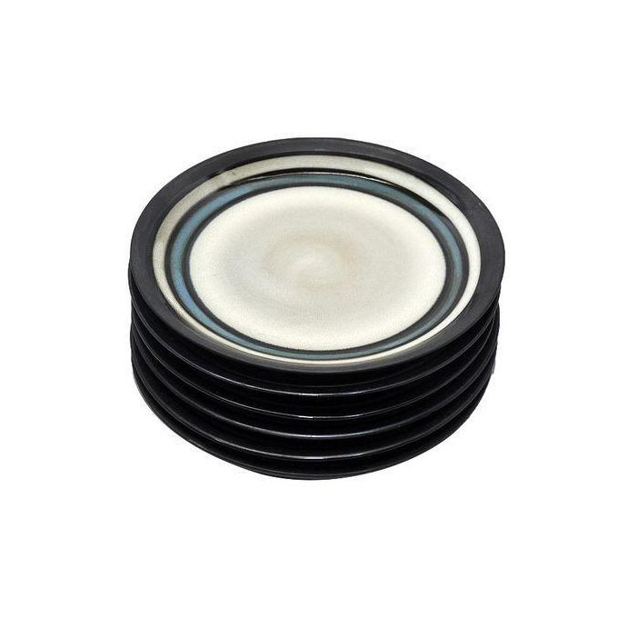 6 Pieces Blue Line Side Plates - Cream