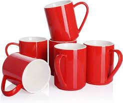 Red Cherry Cups Set Of 6 Transparent Tea Coffee Glass Mugs