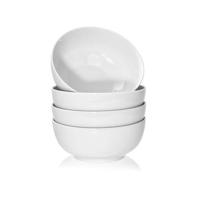 A Dozen Of 12 Ceramic Soup Bowls - White, Design May Vary