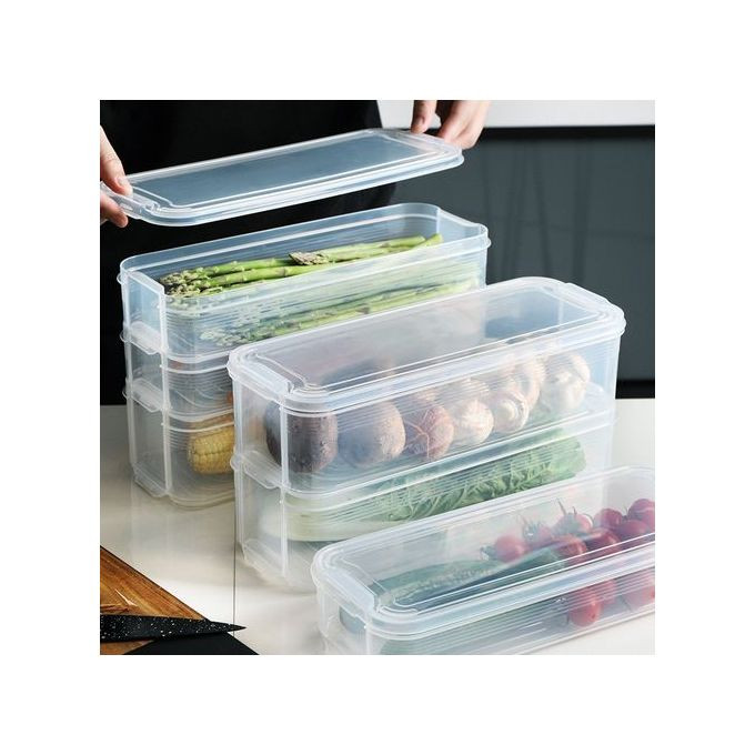 3 Layer Fridge Food Storage Containers, Boxes, Green.