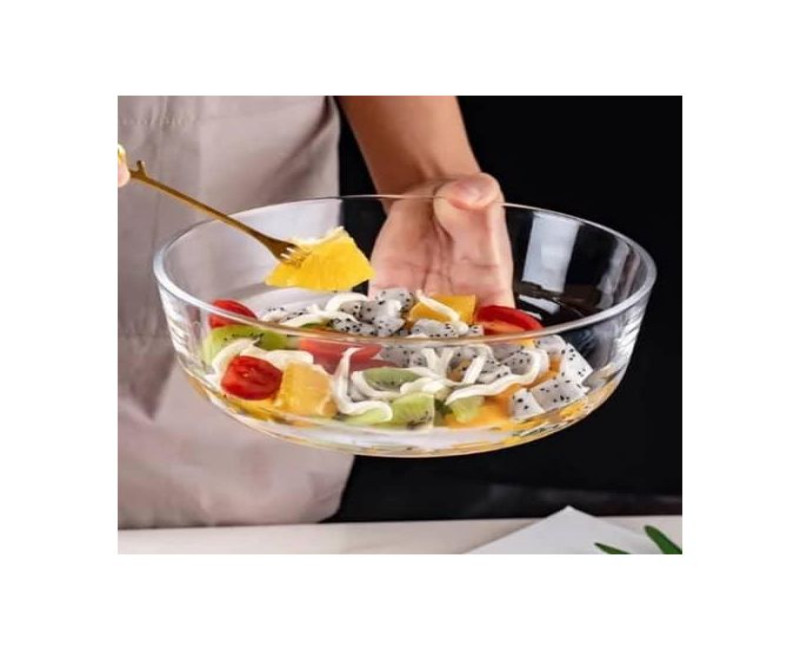 2 Piece Style Transparent Glass Bowl Set Fruit And Vegetable Salad Bowl Baking Mixing Dishes