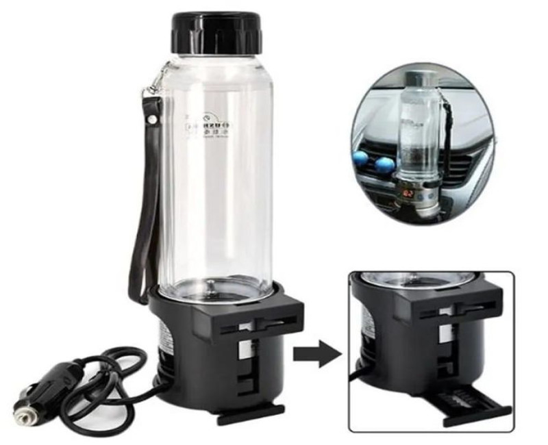 Intelligent Car Electric Kettle Auto Travel Water Heater Heating Bottle Vehicle Cup Boiler Cigarette Lighter Fit For Water Milk- Clear