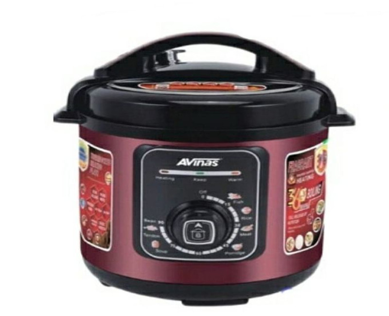 6L Intelligent Electric Rice Pressure Cooker Saucepan Steamer-Maroon. Avinas