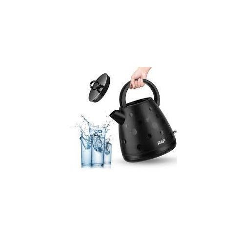 2 Litre Double Wall Tea Maker Boiler Stainless Steel Water Boiler Electric Kettle Tea Pot With Handle- Black RAF