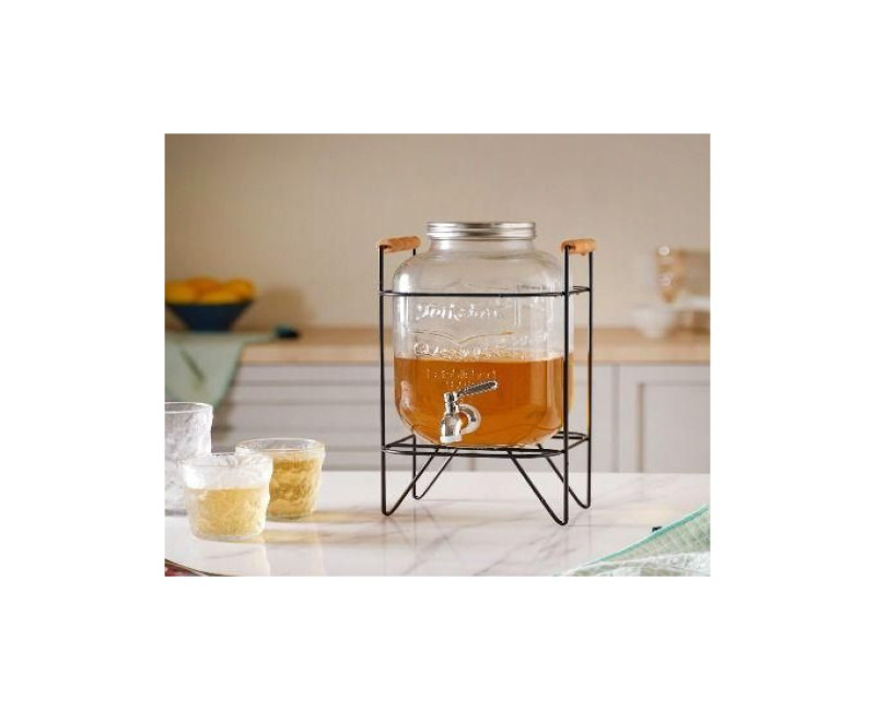Beverage Dispenser water dispenser juice dispenser With Stand, Glass Air Tight Cold Water Pitcher Leak Proof tap Juice Dispenser, Dispenser with Tap & Air Tight Lid (4 Litre Dispenser)