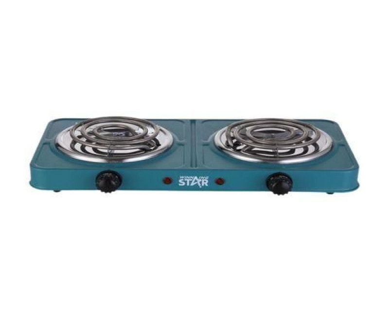 1000W+1000W Double Burner Heater Hot Coil With 3*0.75*80cm Charging Cable VDE Plug- Green. Winningstar