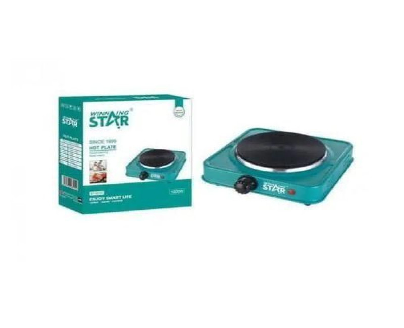 1000W Single Burner Heater Hot Plate With 3*0.75*80cm Charging Cable VDE Plug- Green. Winningstar