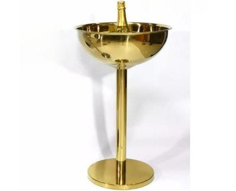 Outdoor Floor 12L Beer Champagne Wine Ice Bucket With Holder For Party- Gold.