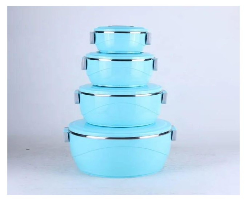 Stainless Steel Insulated Casserole Food Warmer Cooler Server Hot Pot Dish Gift (4-Piece Set) Lunch Boxes