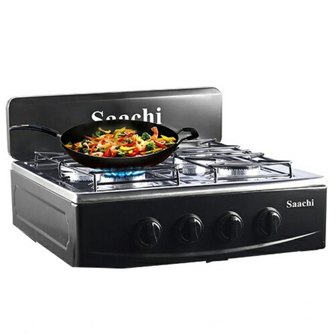 4 Burner Gas Table Top Cooker Burner Stove, Black. Saachi