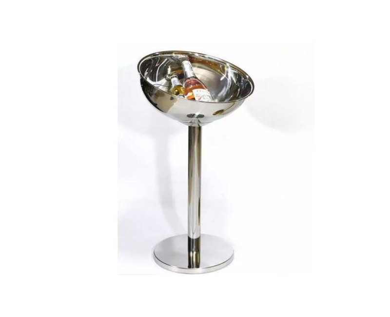 Outdoor Floor 12L Beer Champagne Wine Ice Bucket With Holder For Party- Silver.