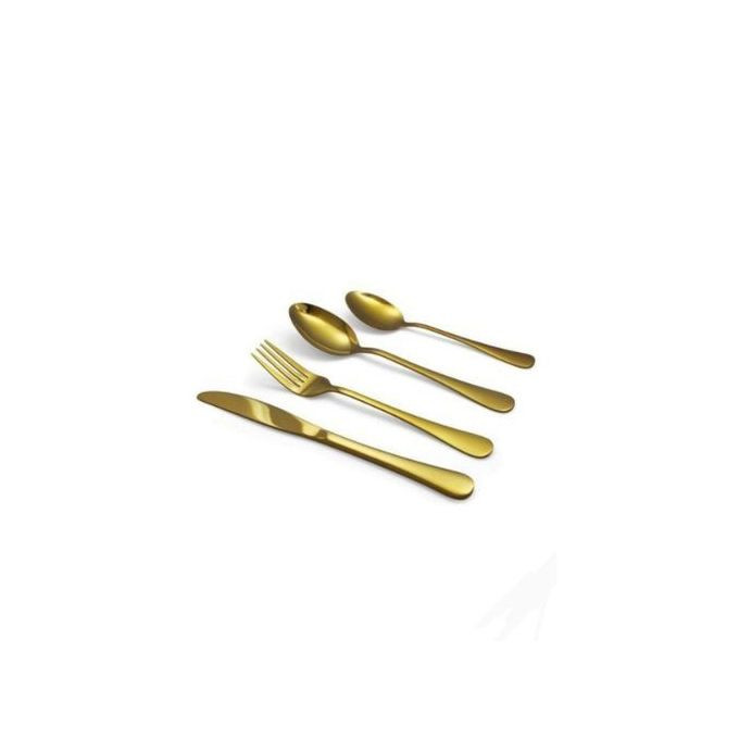 24pcs Red Flower Cutlery (Forks,Spoons& Knives) with - Gold