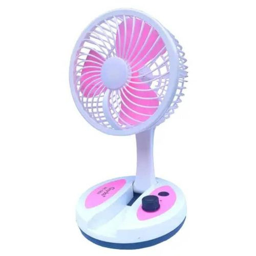 Foldable Rechargeable Portable Table Fan With Light - Multicolor