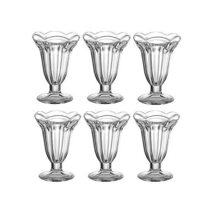 6 Pieces Milk Shakes/Ice cream/Cocktail Glasses-Transparent
