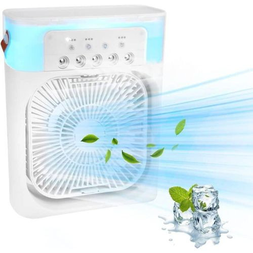 Multifunctional Fan And Humidifier Air Cooler With Changing Light Good For Cooling On A Hot Summer Day-Multicolor