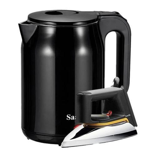 Large Kettle Of 1.8 Liters And A Good Dry Iron-White/Black/Silver