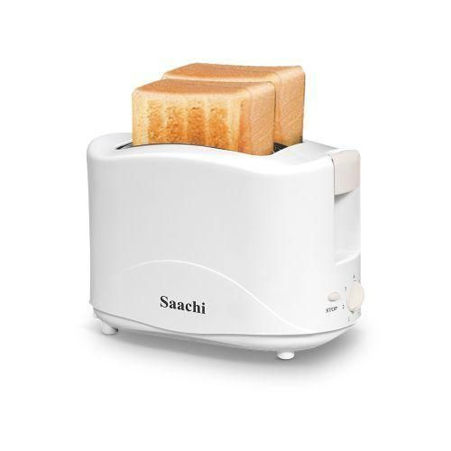 2 Slices Electric Bread Toaster With Stop Function-White