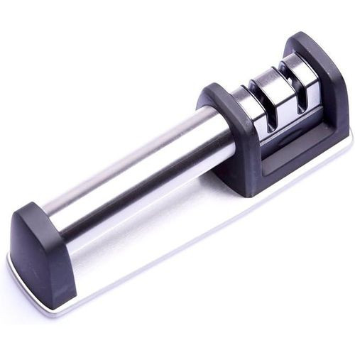 Professional Stainless Steel Diamond Chefs Choice Ceramic Kitchen Knives Sharpening System Grinder Manual with Handle-Silver/Black