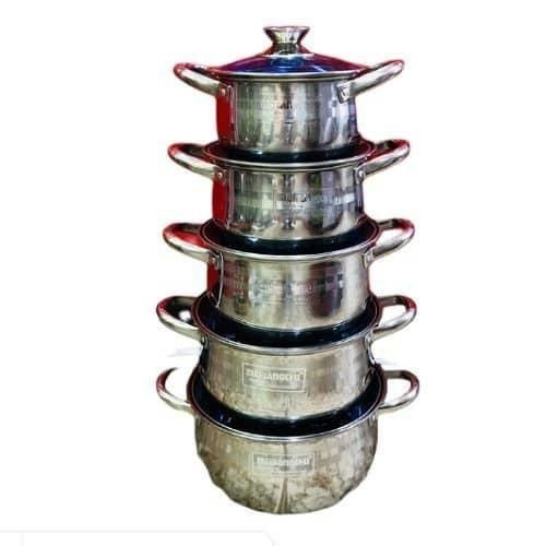 12 Pieces Multipurpose Stainless Steel Heavy Cookware Serving Dises-Silver