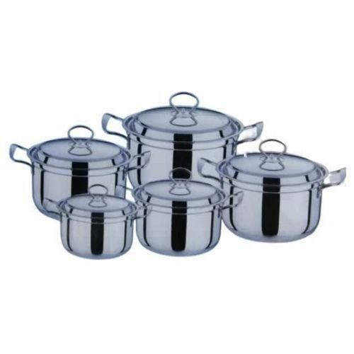 Heavy Duty Stainless Steel Cookware Pots And Pans-Silver