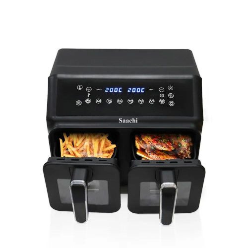 10 Liters Double Digital Airfryer With 8 Preset Functions-Multicolour