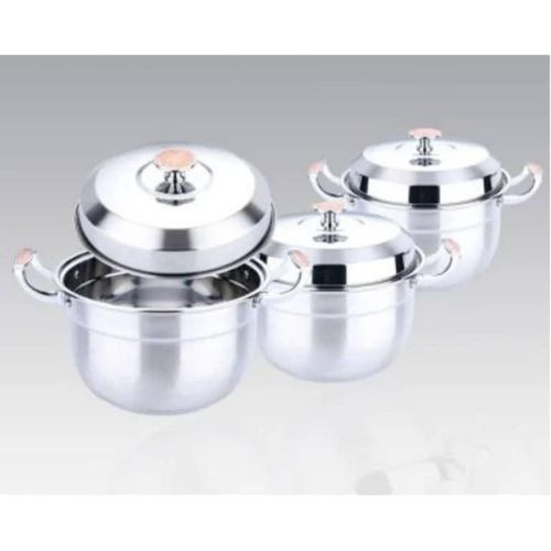 10 Pieces Stainless Steel Large Cookware Saucepans With Lids - Silver