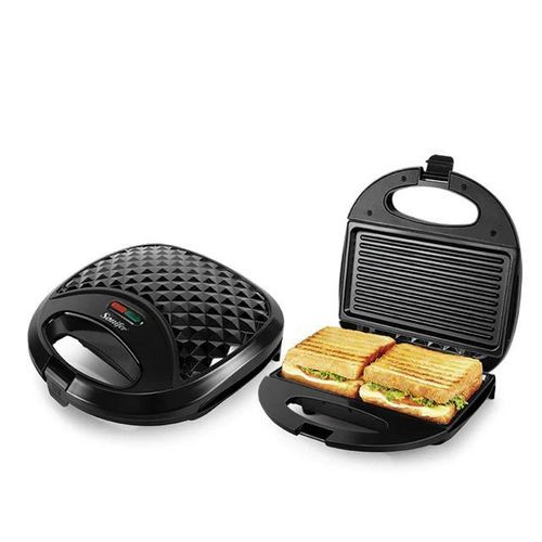 Electric Sandwich Maker Grill Plate For Making Breakfast Snacks-Black